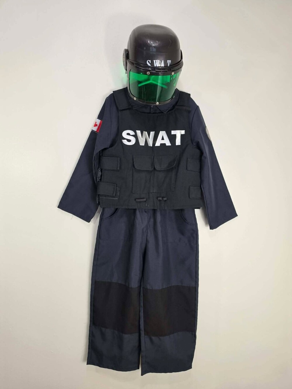 SWAT Kids Costume Halloween Black Tactical Vest & Jumpsuit